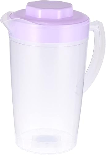 Jarra mezcladora de 2 litros, jarra de agua de plástico con tapa, jarra de agua para jugo, jarra de té helado para bebidas frías calientes, jugo de