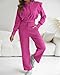CHICME Womens 2 Piece Outfits Cropped Long Sleeve Hoodie and Wide Leg Sweatpants Set Fall Fashion Sweatsuit Tracksuit-hp-M