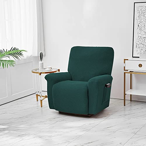 LiveGo Jacquard Recliner Chair Covers, Stretch Polyester Spandex Recliner Cover 4 Pieces - Image 2