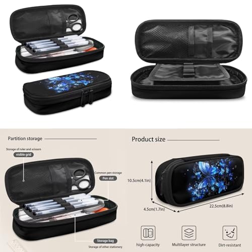 Aesthetic Butterfly Backpack for Girls Kids Backpack with Lunch Box Water Bottle Holder and Big Pencil Case 4Pcs Set 17" Bookbag with Large Front Pocket for School Sturdy Elementary School Bag4