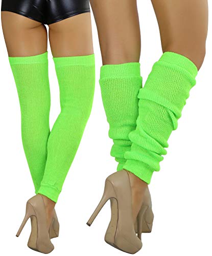 ToBeInStyle Women's Long Over The Knee Leg Warmers Bright Thigh High4