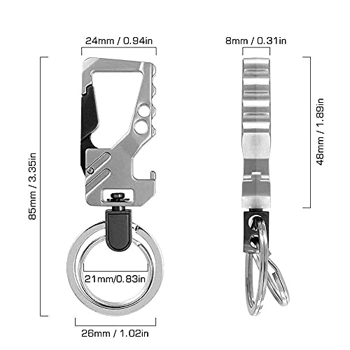 Image of Techpro Stainless Steel Keychain Heavy Duty Car Key Chain For Men And Women, Black