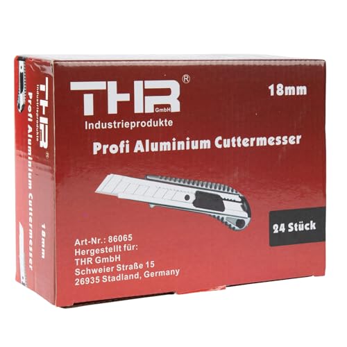 24 Stück THR Profi Alu Cuttermesser Teppichmesser Cutter für 18mm...
