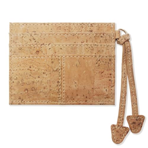 boshiho Credit Card Holder, Vegan Cork Ultra Slim Wallet ID Card Case Unique Vegan Gift (Cork)