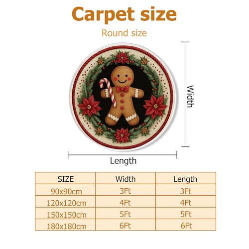 Tapis pain d'épices de Noël résistant à la décoloration pour chambre - 3