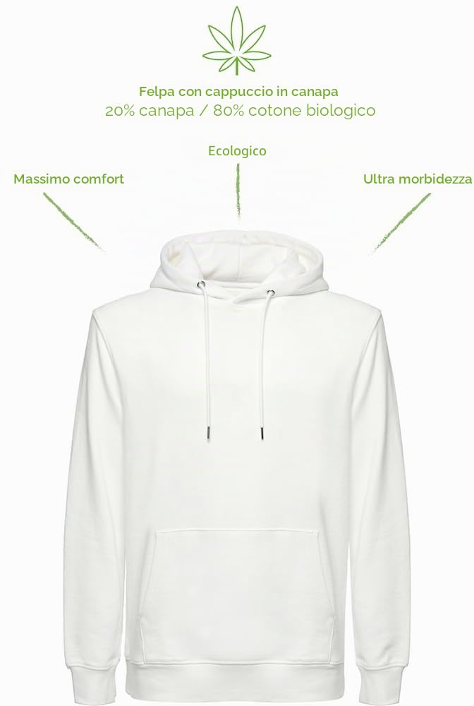 Hundredpercent Felpa in Canapa - Unisex - Morbida, Confortevole & Eco-Friendly