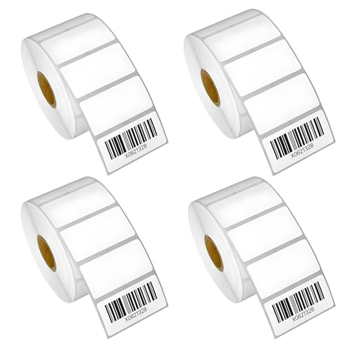 Image of 38x25mm Direct Thermal Self Adhesive Barcode Labels Stickers, 1.5 inch x 1 inch Inch, for Thermal Label Printers Print MRP Labels, Product Etc, 1000 Per Roll (4 Pack(4000 Labels))
