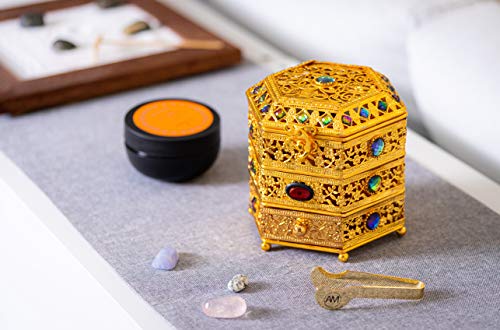 Am Electric Incense Bakhoor Burner - Frankincense Burner | Agarwood | Oud | Powder Incense Kit | Quemador De Incienso | With Adjustable Timer & Storage Drawer #TOP7