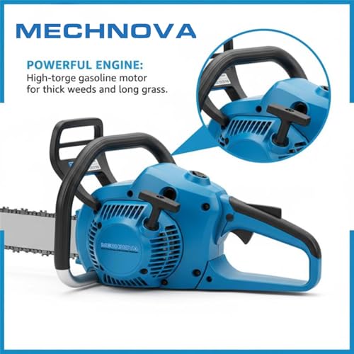 Image of Petrol Chainsaw Wood Cutting Machine | 58cc 2-Stroke Heavy Duty Gasoline | 22-Inch Guide Bar | Easy To Start | Professional & Domestic Use For Farmers, Landscapers & Woodcutters (MCS58A-22SN)