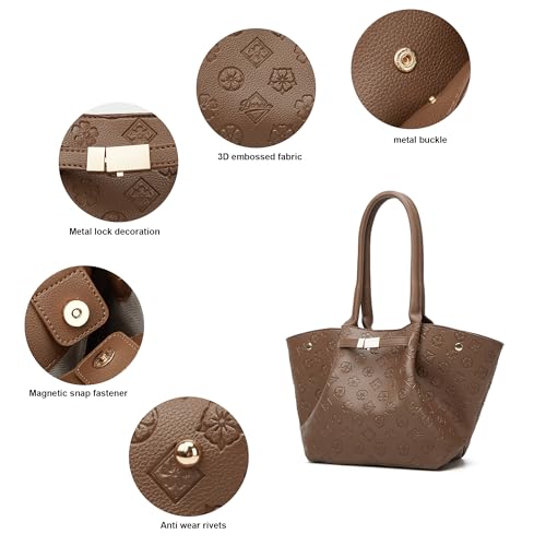 Image of Women Fashion Handbags Wallet Tote Bag Shoulder Bag Top Handle Satchel Purse Set 4pcs