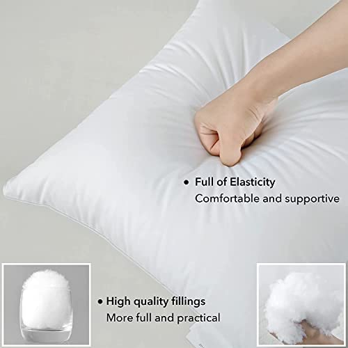 Image of FAVRIQ 26 x 26 Euro Pillow Inserts - 26 Inch Decorative Throw Pillows for Couch Bed Sofa with 100% Cotton Cover - Pack of 2