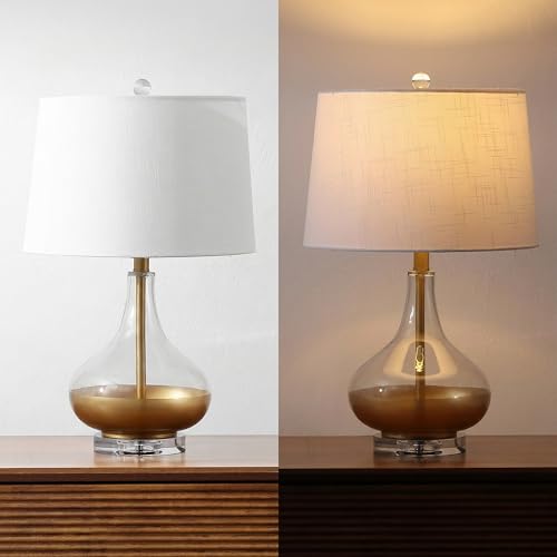 Lámpara de mesa de noche vidrio dorado 24.5 pulgadas miniatura 4