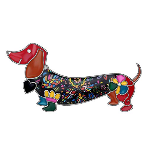 Image of Bonsny Enamel Alloy Sweet Dachshund Dog Brooches Pin Jewelry For Women Girls Novelty Gift Charms