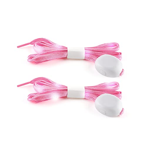 1 Nylon LED Schnürsenkel Leuchtende Schnürsenkel Blinkende LED Disco Licht Schnürsenkel Leuchten im Dunkeln Schnürsenkel Nacht Sicherheit Festival Zubehör Hip Hop Schuhe Stiefel Rosa Cover