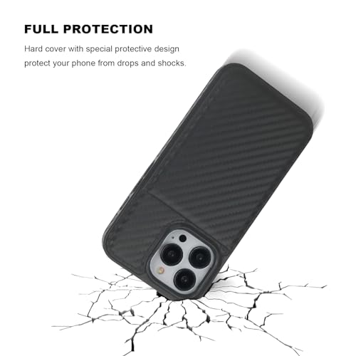 Image of KIHUWEY Compatible with iPhone 13 Pro Case Wallet with Credit Card Holder, Premium Leather Magnetic Clasp Kickstand Heavy Duty Protective Cover for iPhone 13 Pro 6.1 Inch (Carbon Black)