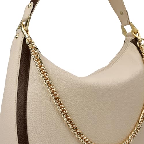 Image of Da Milano Leather Shoulder Bag for Women - Brown (Large) (LB-00317OL)