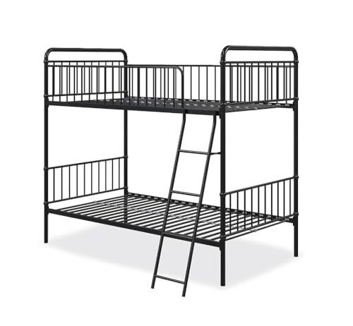 Image of APRODZ Marks Twin Bunk Bed (Foam Mattress-Metal - Black Powder Coated)