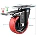 Heavy Duty 4 Inch Caster Wheels Set of 4 2200Lbs Capacity Silent Swivel with brake & Rigid TPR Rubber Wheels Locking Industrial Plate Casters for Cart Furniture Workbench 2 Fixed & 2 Swivel with Brake
