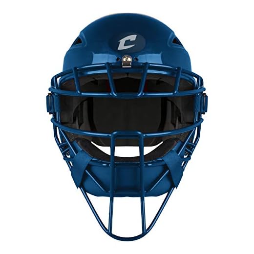 CHAMPRO Hel-Max One Piece Youth Baseball Catcher’s Headgear, Navy