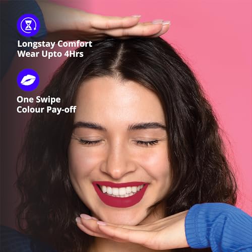 Image of Blue Heaven Get Matte Lipstick | Soft Matte Finish and Lightweight Formula | Intense Pigment | Long-Lasting Lipsticks For Women | 109R | 4gm (Pack of 2)