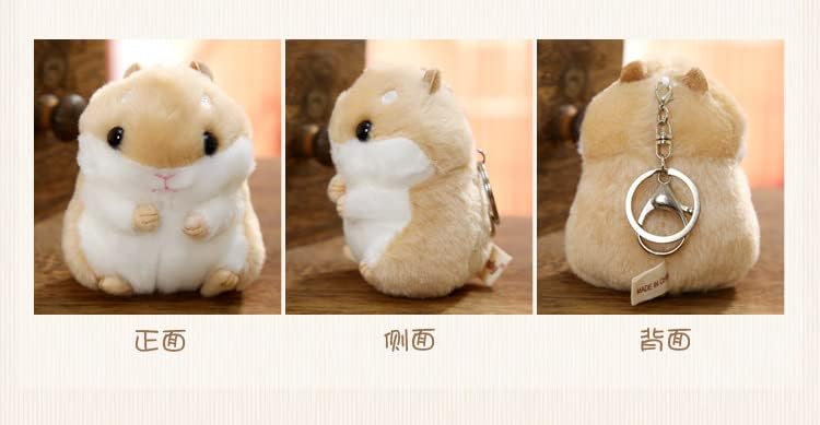BONICI Men Women Creative Super Cute Lovely Sitting Round Body Curious Hamster Baby Pendant Keychain Key-Chains Keyring Gift Pendant Handbag Tote Purse Backpack Decoration Car Key -Blue - Image 5