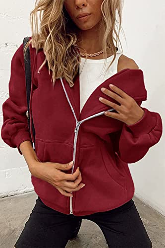 Image of PRETTYGARDEN Women's Fall Zip Up Hoodies Sweatshirts