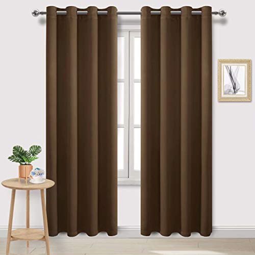 Image of DWCN Blackout Curtains for Bedroom Living Room 52 x 84 Inch 2 Panels Brown