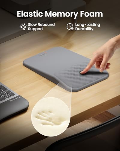 Image of ProtoArc Ergonomic Mouse Pad with Wrist Rest, MP50 Mousepad with Massage Design, Soft Memory Foam and Non-Slip PU Base for Pain Relief, Desk, Home, Office, 12x8 Inches, Gray (Mouse Not Included)