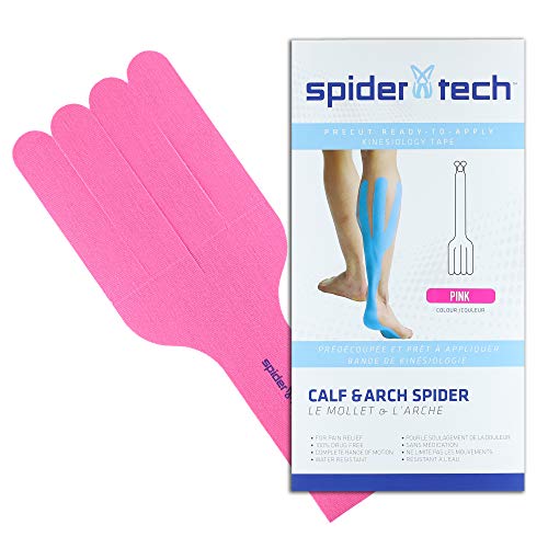 SpiderTech SST-Red-Calf - Cinta de vendaje neuromuscular para pantorrilla, color rojo