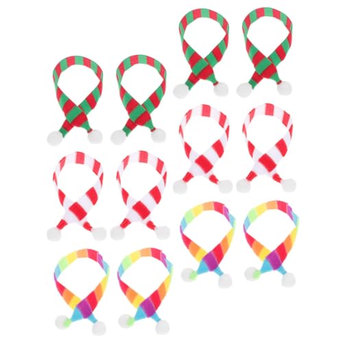 Toyvian 12 Piezas Mini Bufandas Decorativas para Muñecas Accesorios de Disfraz Navideños de Bufandas Kawaii para Manualidades y Decoración Festiva Reutilizable