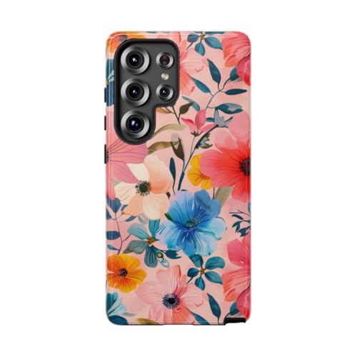 Coque résistante brillante haut de gamme motif floral Samsung S25 Ultra