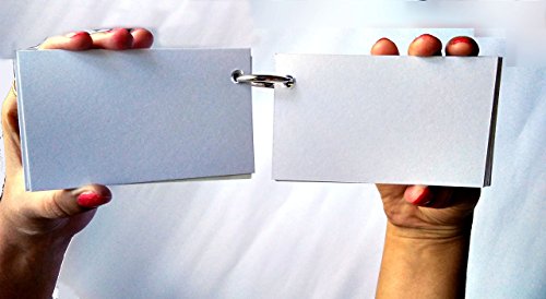 Image of Turron Premium Blank Index Flash Cards | Punched with Binder Rings for Study, Notes & Revision (300, White, 4 x 6 Inch, Dotted)
