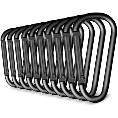 10Pcs Small Carabiner Clip, 2.3 inch Lightweight Aluminum D Ring Carabiner Clip, Keychain Clip for Fishing and Multiple Use Cover