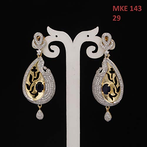 Pendientes largos colgantes de lágrima CZ para bodas y eventos especiales de gala 2