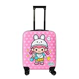 ZIKKU Kids Travel Trolley Bag, 8 Wheels, Hard Polycarbonate Case, 360 Degree Wheeling System, Suitcase for Kids (Girl Travel)