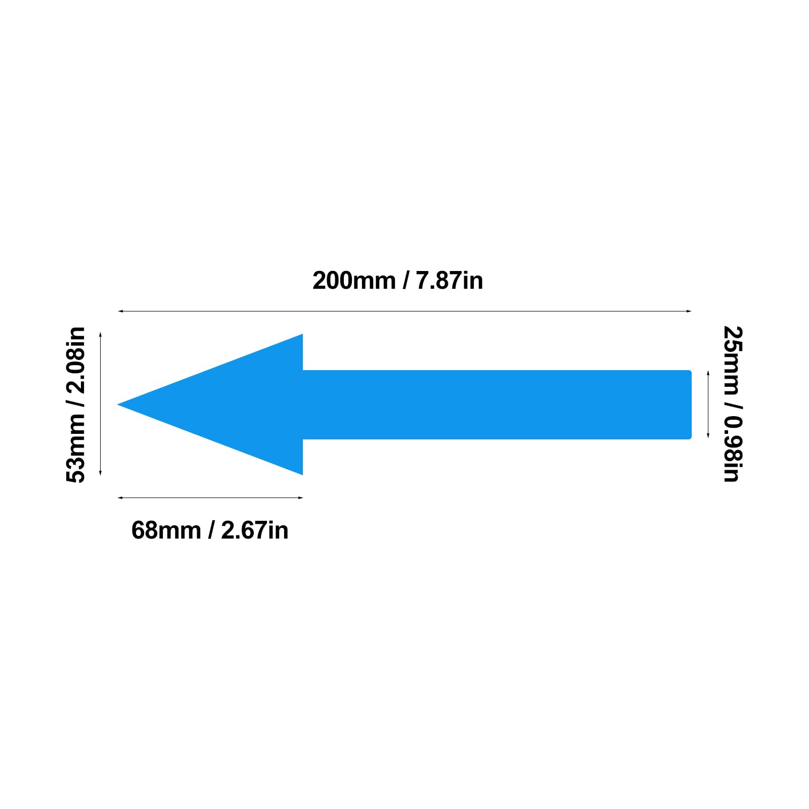 Snapklik.com : 8 X 2 Inch Light Blue Arrow Sign Stickers, 12 Pack ...