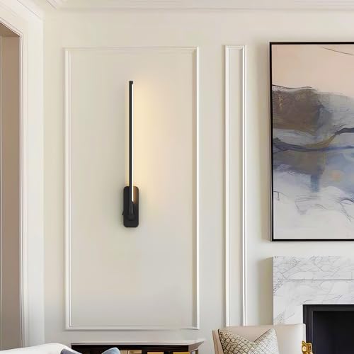 Image of Aipsun Battery Operated Wall Sconces,Wireless Wall Light with Remote Control Rechargeable Black Battery Wall Sconce 350Rotate,Dimmable LED Wall Lights for Living Room,Bedroom (3000K)