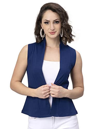 Image of NIMBLE Women's Open Front Sleeveless Cotton Short Shrugs | Modern Fashionable Cardigan for Casual & Formal Wear | Comfortable & Stylish Outerwear For Party
