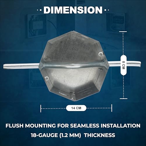 Image of Forus Metal Fan Box Round Wall-Mounted Ceiling Fan Box, 18 Gauge GI Sheet Metal, Rustproof Heavy-Duty Flush Mount Electrical Junction Box, Durable Galvanized Iron, Modular Design, 18 Gauge Thickness