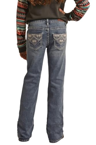 Rock & Roll Denim Girls Mid Rise Extra Stretch Bootcut Jeans BG4MD03062