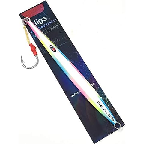 Capt Jay Fishing Saltwater jigs Speed Jigging Slow Jigging Pitching Lures,Vertical Jigging Artificial Lures Jigging Lure Fishing jigs (200g Rainbow, 200g) Cover