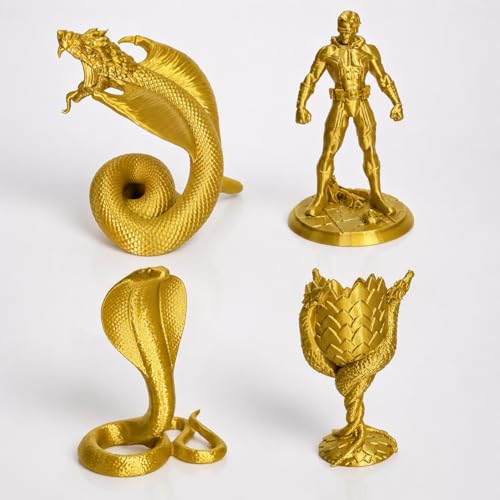 Image of PETG Filament 1.75mm, Co-Extruded Silk Gold, PETG Core with PLA Shell 3D Printer Filament, Glossy Gold Filament for FDM 3D Printing, 1kg Spool