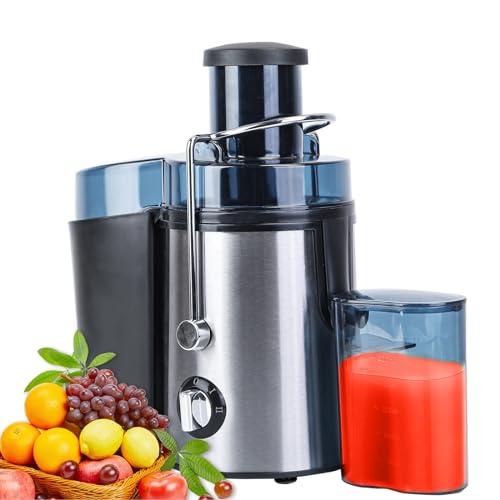 KOCASO 1000W Centrifugal Juicer Machines Vegetable and Fruit - 2 Speeds, Wide Mouth 2.6” Feed Chute, 304 Stainless Steel Juice Extractor with 17Oz Juicer Cup and 54Oz Pulp Collector