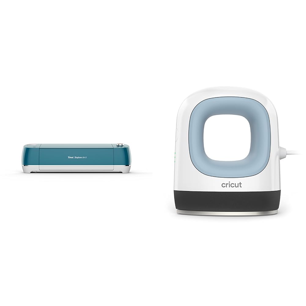 CricutSmart Cutting Machine (Peacock Blue), Vinyl, Explore Air 2 |With EasyPress Mini