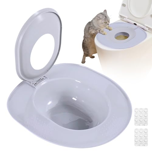 Katzen Toilettensitz,Katzentoilette Training Komplettset - Wiederverwendbar Entfernbar Einfache Reinigung Für Haus Wohnung Kätzchen Reisen