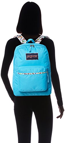 JanSport Mens Classic Mainstream High Stakes Backpack - Mammoth Blue/Multi Stickers / 16.7"H X 13"W X 8.5"D4