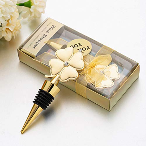 TENDYCOCO 2 peças de trevo de quatro folhas rolha de vinho rolha de garrafa de champanhe criativa su