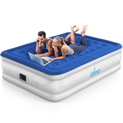 iDOO Luftbett 2 Personen mit Integrierter Elektrischer Pumpe, Luftmatratze Selbstaufblasend mit Aufbewahrungstasche, Aufblasbares Bett für Camping, Gästebett, Reisen und Drinnen, 33 cm Hohes Matratze iDOO Luftbett 2 Personen mit Integrierter Elektrischer Pumpe, Luftmatratze Selbstaufblasend mit Aufbewahrungstasche, Aufblasbares Bett für Camping, Gästebett, Reisen und Drinnen, 33 cm Hohes Matratze