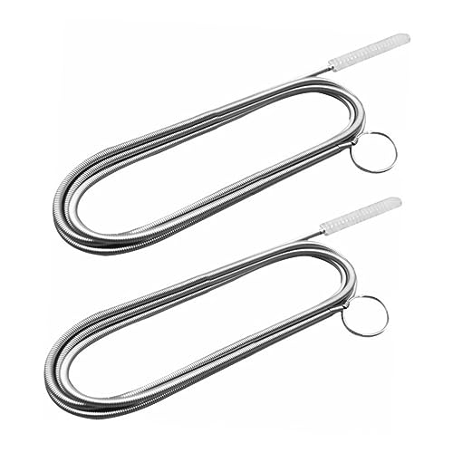 Mipcase 1set Kitchen Sink Cleaners Plumbing Drain Opener Cleaning Tools Cleaning Brush Sink Cleaner Fridge Dredging Device Nylon Fiber Silver 2pcs