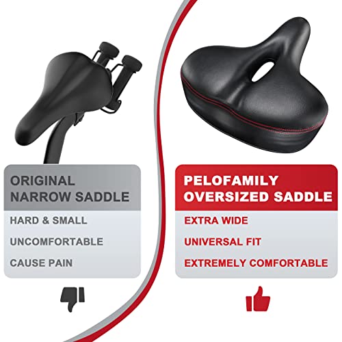 Pelofamily Oversized Bike Seat Compatible With Peloton Bike & Bike Plus, Bike Seat Cushion For Comfort Wide, Bike Saddle Replacement For Women & Men, Padded Bicycle Seat, Accessory For Most Bikes #TOP6